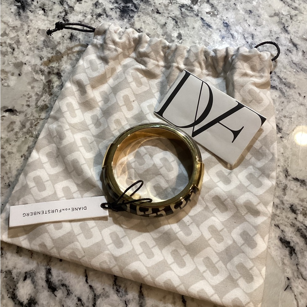 Diane Von Furstenberg Gold and Black Bracelet
